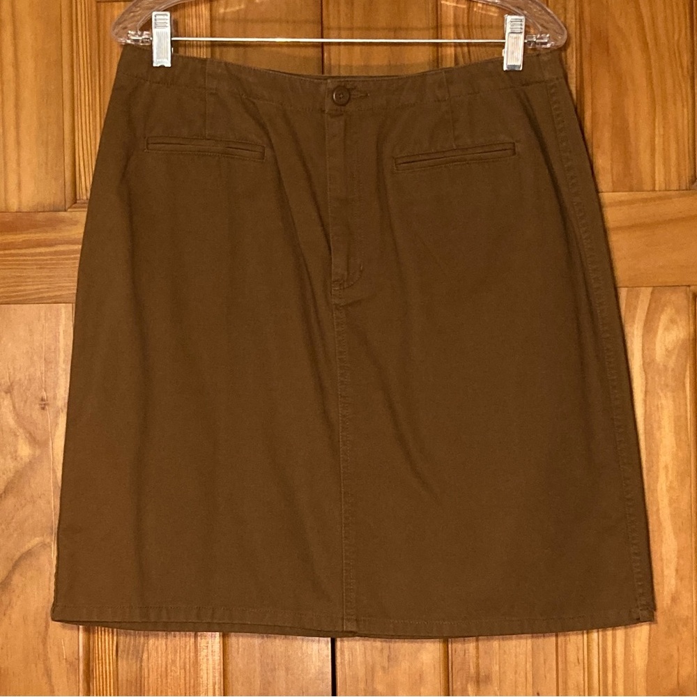 NWOT Liz Claiborne Lizwear Vintage 90s Skirt Midi Flat Panel Brown Size 14